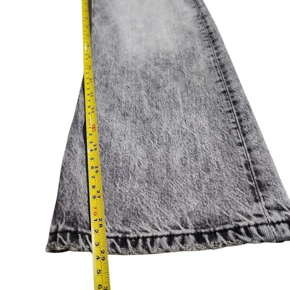 ZARA Wide Leg Acid Wash Denim Jeans Women's Sz 6 Black Grey y2k retro inspired - Picture 6 of 9